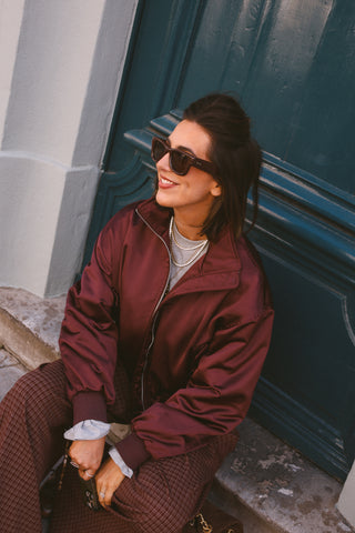OONA BOMBERJACKET BURGUNDY