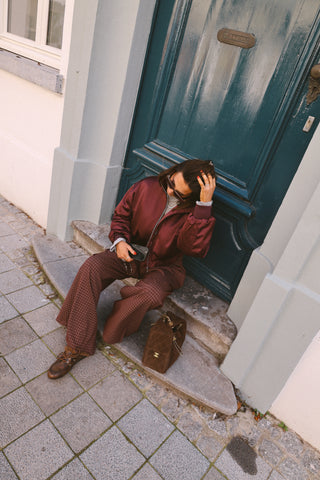 LOUISA VICHY TROUSERS BURGUNDY
