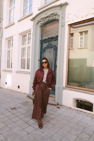 LOUISA VICHY TROUSERS BURGUNDY