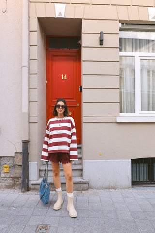 CORA LACE SHORT BURGUNDY