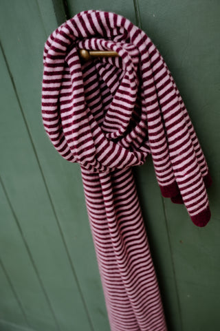 RUTH SCARF STRIPES BURGUNDY/PINK