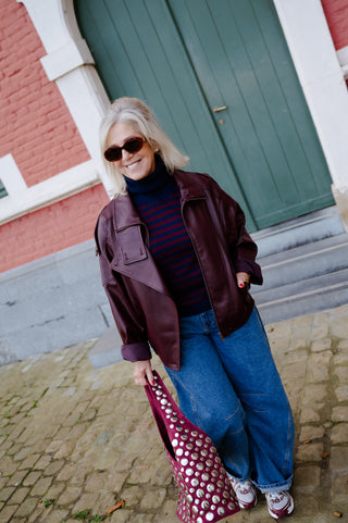 REMY LEATHER JACKET BURGUNDY
