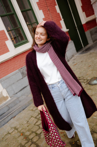 NORA BAG BURGUNDY STUDS