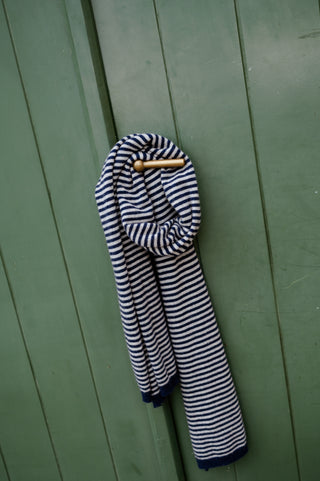 RUTH SCARF STRIPES NAVY/GREY